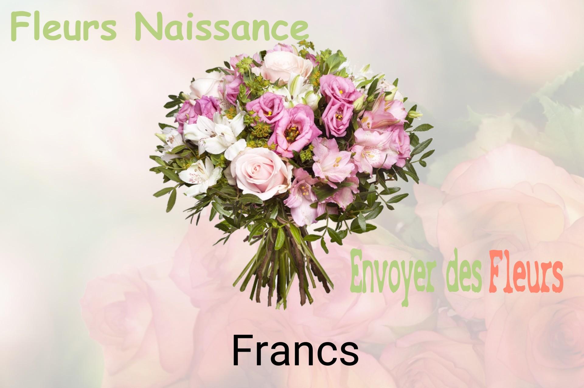 Bouquet de fleurs de naissance livré à Francs