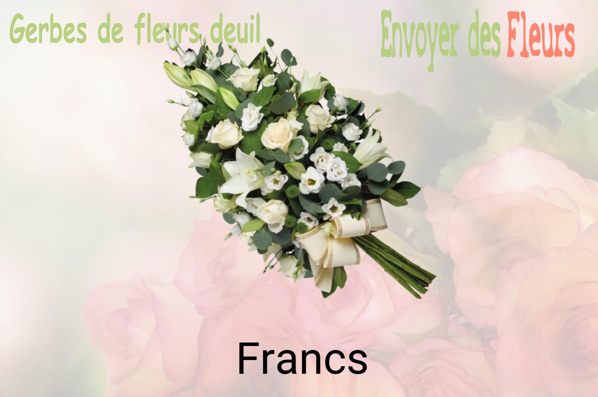 Gerbe de fleurs de deuil livrée à Francs